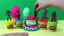 Play Doh Cake Surprise Eggs!!! MARVEL IRON MAN HULK Thor Ultron Captain America Hawkeye Toys Inside