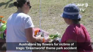 Australians lay flowers for victims of theme park accident