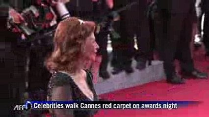 Celebrities walk Cannes red carpet on awards night