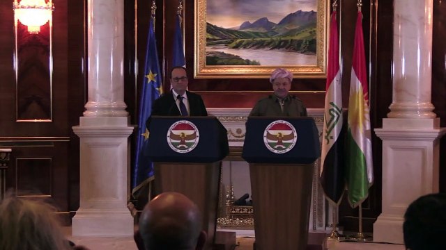 فرانسوا هولاند يلتقي مسعود بارزاني في أربيل
