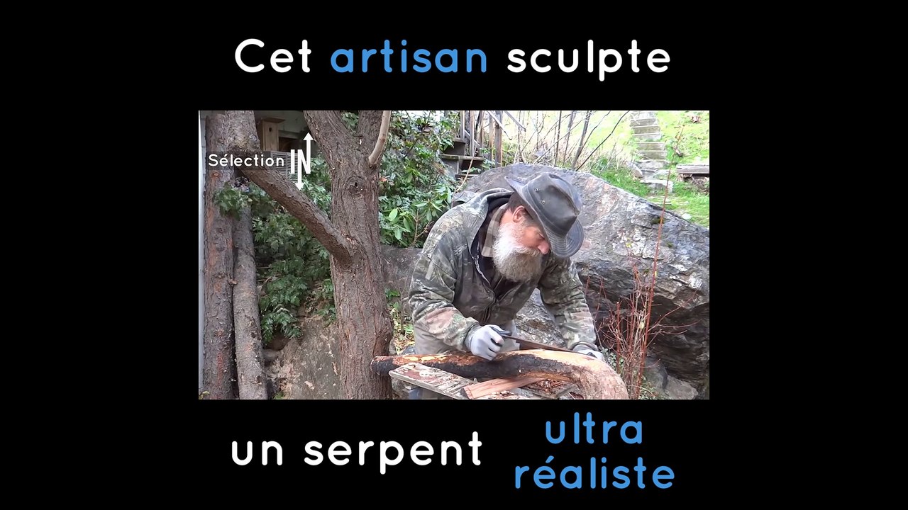 Un artisan sculpte un serpent ultra-réaliste