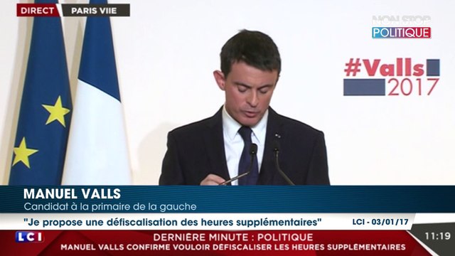 Primaire à gauche : Manuel Valls présente les grandes lignes de son programme électoral