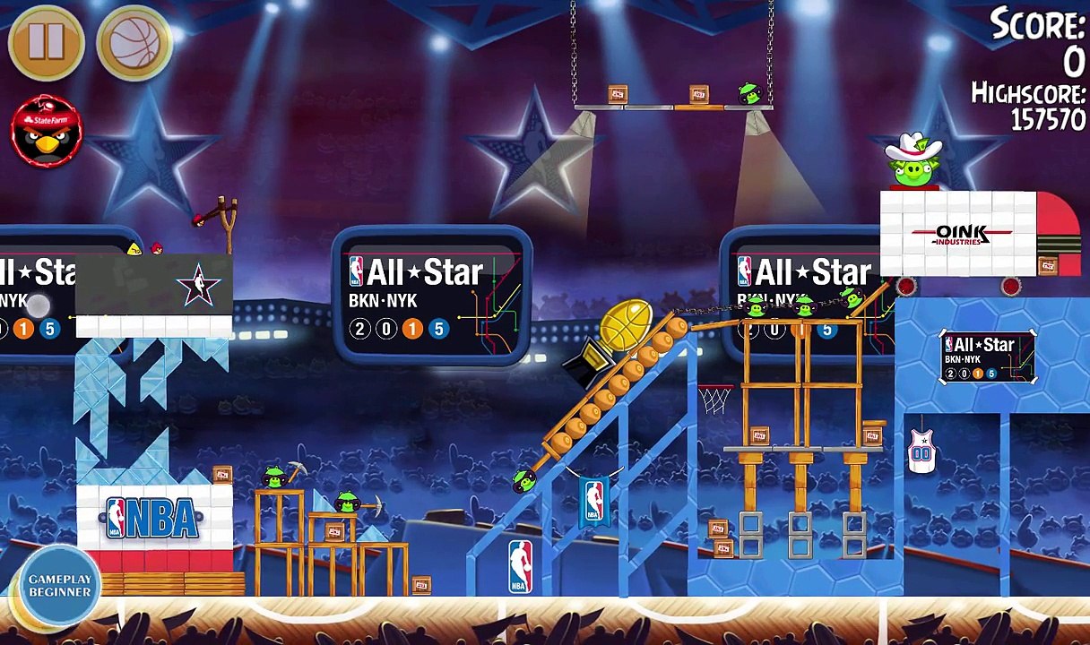 Angry Birds Seasons new Ham Dunk All Star 4-9 Walkthrough 3 Star