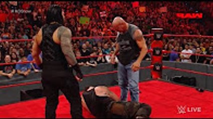 Wwe Raw 2017 Goldberg face to face vs Roman Reigns vs Braun Strowman vs Chris Jericho vs Kevin Owens