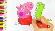Peppa Pig Brother George And His Dinosaurus Toy Coloring Page, Coloring Page Video for Kids - Rainbow Studio 18
