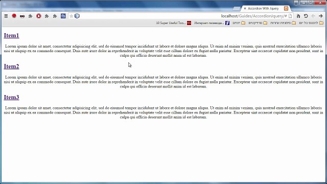Super Easy Accordion Menu Using Jquery
