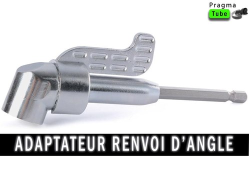 Adaptateur porte embout magnétique hexagonal à renvoi d'angle avec poignée pour visseuse et perceuse 135 mm