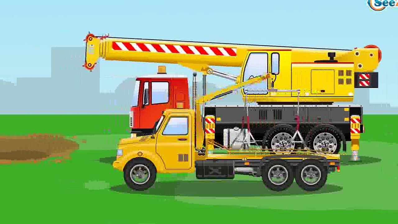Der Gelbe Bagger und Der Lastwagen Die große Autos für Kinder Cartoon für Kinder