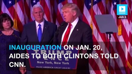 Clinton, Bush to attend Trump's inauguration