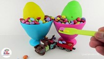 Play Doh Surprise Eggs with Colourful Candies Disney Cars & Thomas The Tank Engine Toys