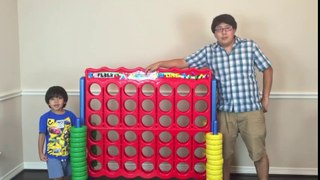 GIANT CONNECT 4 FAMILY GAME NIGHT Life Size Toys for Kids Surprise Eggs Opening Marvel Shopkins