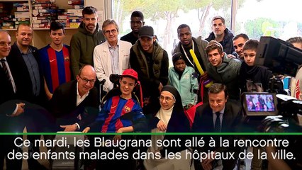 Barça - Les joueurs en visite dans les hôpitaux