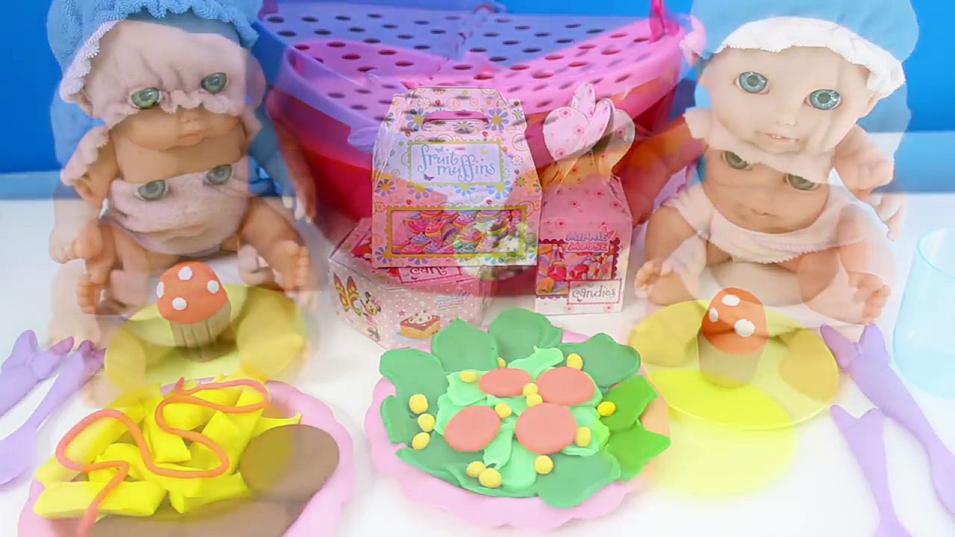 ⁣Baby Doll Lil Cutesies Babies Play Doh Minnie Mouse Picnic Set Toy Videos
