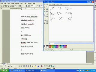 C LANGUAGE DIAGNOL OF MATRIX PROGRAM