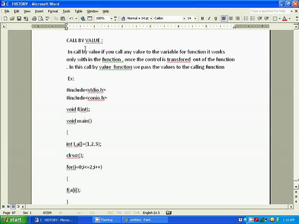 C LANGUAGE CALL BY VALUE