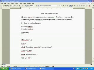 C LANGUAGE CONTINUE STATEMENT PROGRAM