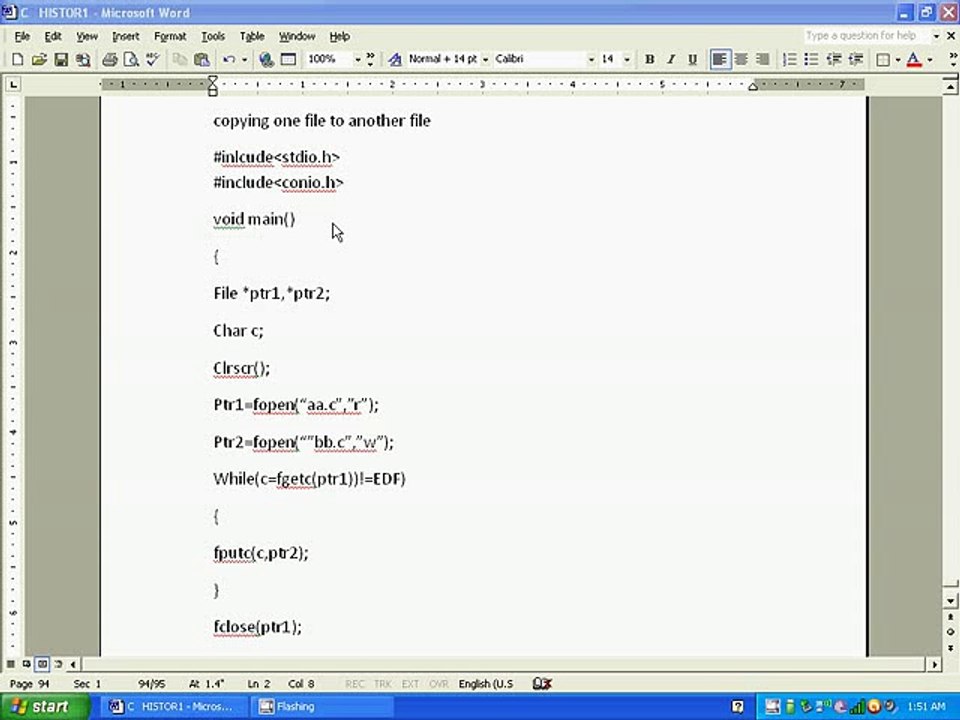 C LANGUAGE COPY ONE FILE TO ANOTHER FILE PROGRAM