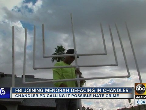 Police say menorah contorted into swastika is possible hate crime