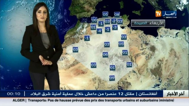 الأحوال الجوية أحوال الطقس لصبيحة وظهيرة يوم الأربعاء 04 جانفي 2017
