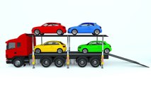 Colors for Children to Learn with Car Transporter Car Toys - Colours for Kids to Learn