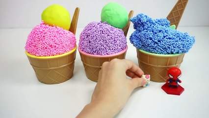 Learn Colors Clay Foam Ice Cream Cups Surprise Toys Minions Spiderman Hello Kitty Toys Story-ECFu8iOkqGI