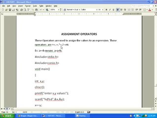 C LANGUAGE ASSIGNMENT OPERATORS PROGRAM