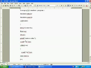 C LANGUAGE AVERAGE OF N NUMBERS PROGRAM