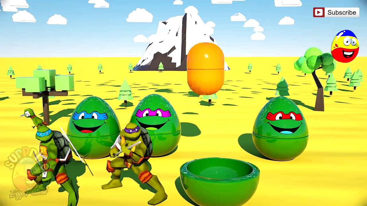 SURPRISE EGGS Cartoon For Kids _ Learn Colors with 3D TMNT Surprise Toys-iU0yBlRo7Ok