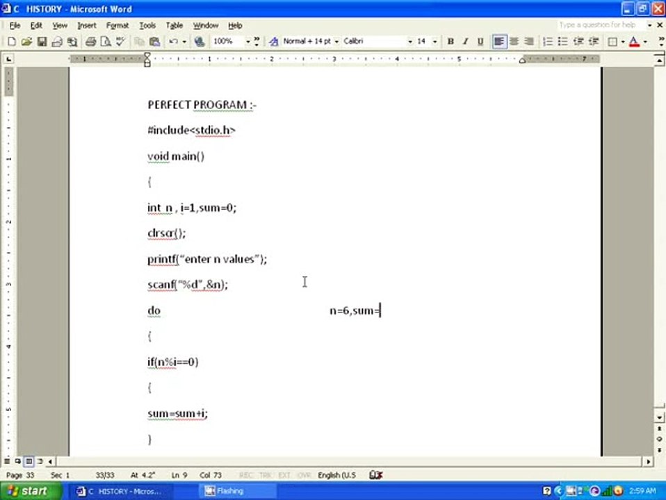C LANGUAGE PERFECT NUMBER PROGRAM