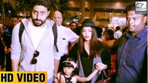 Aishwarya, Abhishek & Aaradhya Bachchan Return From HOLIDAY | LehrenTV