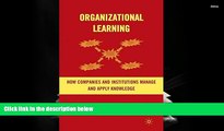 Read  Organizational Learning: How Companies and Institutions Manage and Apply Knowledge  Ebook