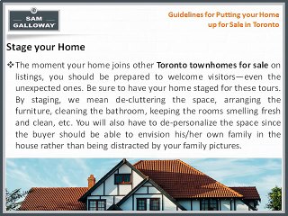 Guidelines for Putting your Home up for Sale in Toronto