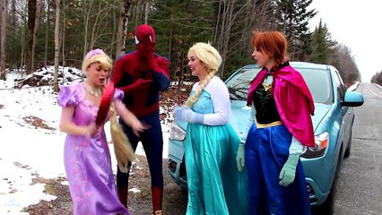 Download Video: Frozen Elsa #Anna & Rapunzel SAVE SPIDERMAN! w/ Joker Maleficent McDonalds TOYS! Superhero