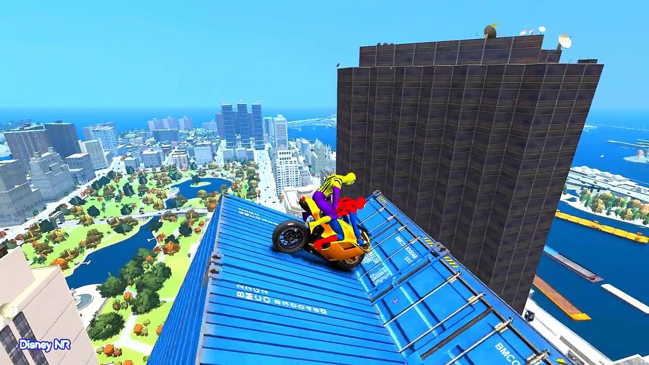 Colors Motorbike and Learning Videos with Spiderman Cartoon Videos for Kids and Colours for Children