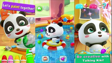 Baby Panda Learning To Color Food,  Talk To Kiki, Babybus Kids Games