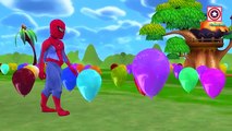 Balloons ABC Songs for Children | Spiderman Popping Color Balloons to Teach ABC Nursery Rhymes