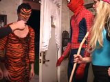 Spiderman vs Venom out of shape Superheroes in real life Playtime Fun Movie Video