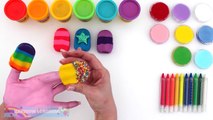 Learn Colors for Children Body Paint with Play Doh Popsicles & Finger Family Nursery Rhymes