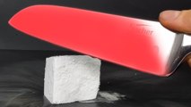 EXPERIMENT Glowing 1000 degree KNIFE VS DRY ICE HD