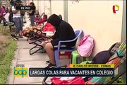 Comas: largas colas por vacantes en colegio emblemático Carlos Wiesse