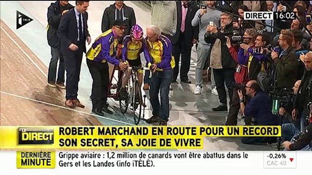 Revoir en vidéo le départ de Robert Marchand qui tente d'établir le record de l'heure à l'âge de 105 ans