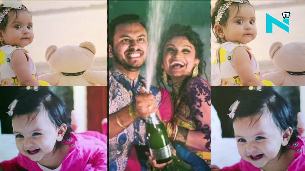 Dimpy introduces her little bundle of joy to the world