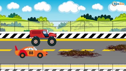 Coches infantiles. Carros de Carreras. Dibujo animado de coches para Niños