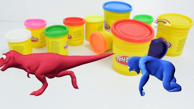 Flying Dinosaur Vs T-Rex Play Doh Toys Clay Animation | Play Doh Animal Fights Compilation