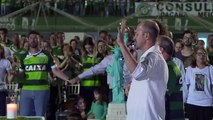 Fans cram into Brazil football stadium to mourn dead players