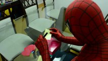 Spiderman vs Pink Spidergirl - SUPERHEROES FART PRANK - Funny Superhero Video in Real Life IRL