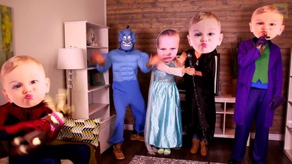 Frozen Elsa & Anna at the TOY STORE! w/ Spiderman Joker Maleficent Crying Baby Catwoman! S