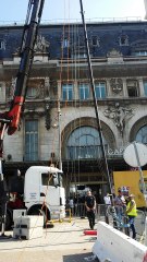 Mise en place de "la Vigie, projet de l'artiste Abraham Poincheval