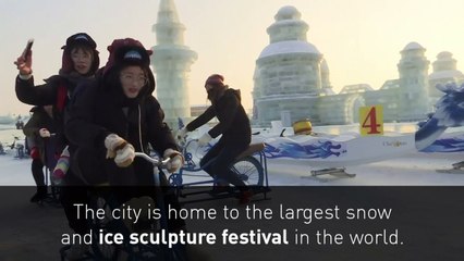 Chinese city of Harbin prepares for massive ice festival