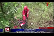Despiste de auto deja un muerto y tres heridos en Huancavelica